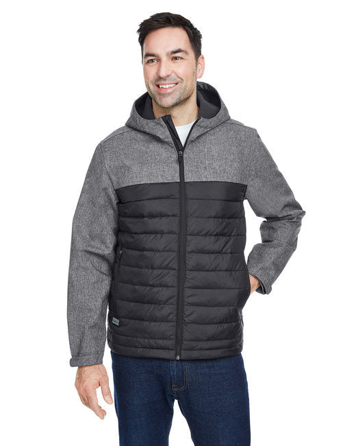 Men's Pinnacle Puffer Body Softshell Hooded Jacket - BLACK - S