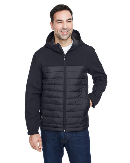 Men's Pinnacle Puffer Body Softshell Hooded Jacket - BLACK - S