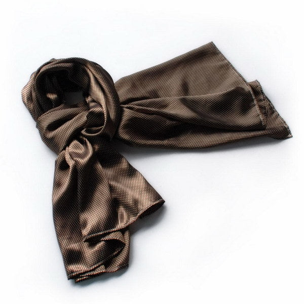 Blando Brown Small Cute Dot Design Campus Style Silk Scarf/Wrap/Shawl(Large)