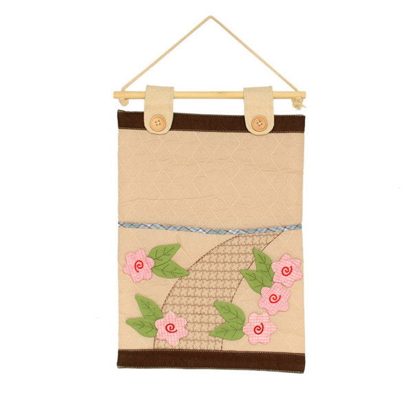 [Pink Flowers] Ivory/Wall Hanging/Wall Organizers/Wall Pocket/Wall Pocket (11*14)