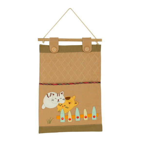 [Happy Cats] Ivory/Wall Hanging/ Wall Organizers/Wall Pocket/Basket/Wall Pocket (11*14)