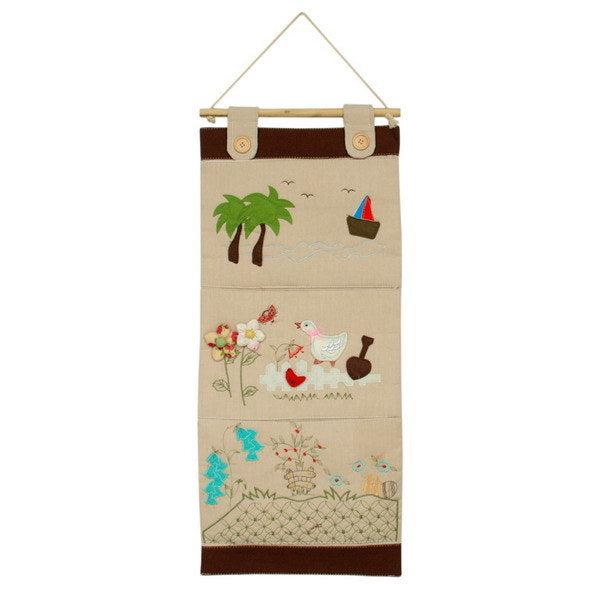 [Duck &Flowers] Ivory/Wall Hanging/Wall Pocket/Hanging Baskets/Wall Organizers (11*24)