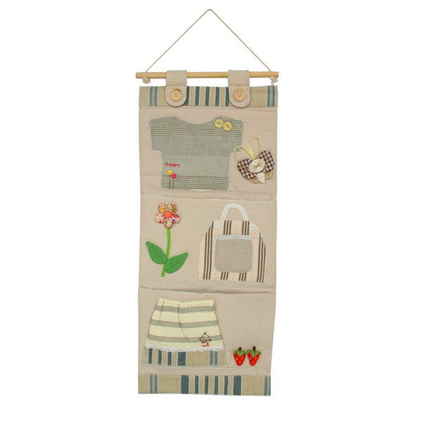 [Stripes Clothes] Ivory/Wall Hanging/Wall Pocket/Hanging Baskets/Wall Organizers (11*24)