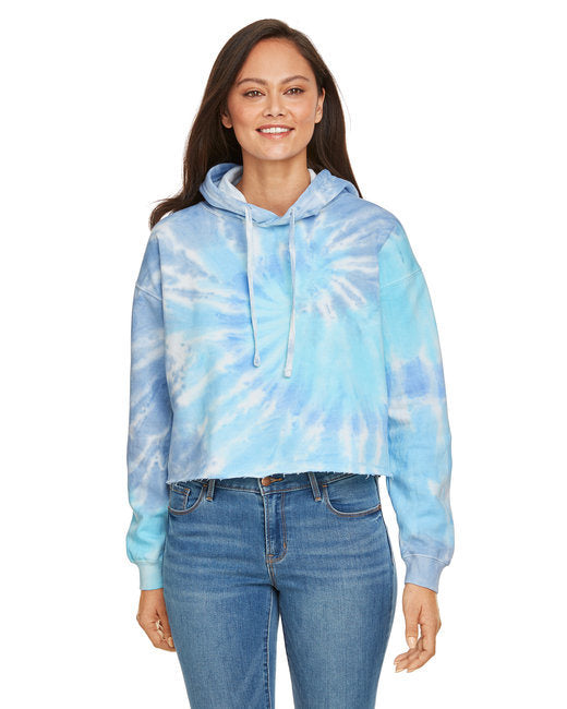 Ladies' Cropped Hooded Sweatshirt - LAGOON - S
