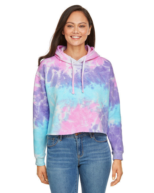 Ladies' Cropped Hooded Sweatshirt - LAGOON - S