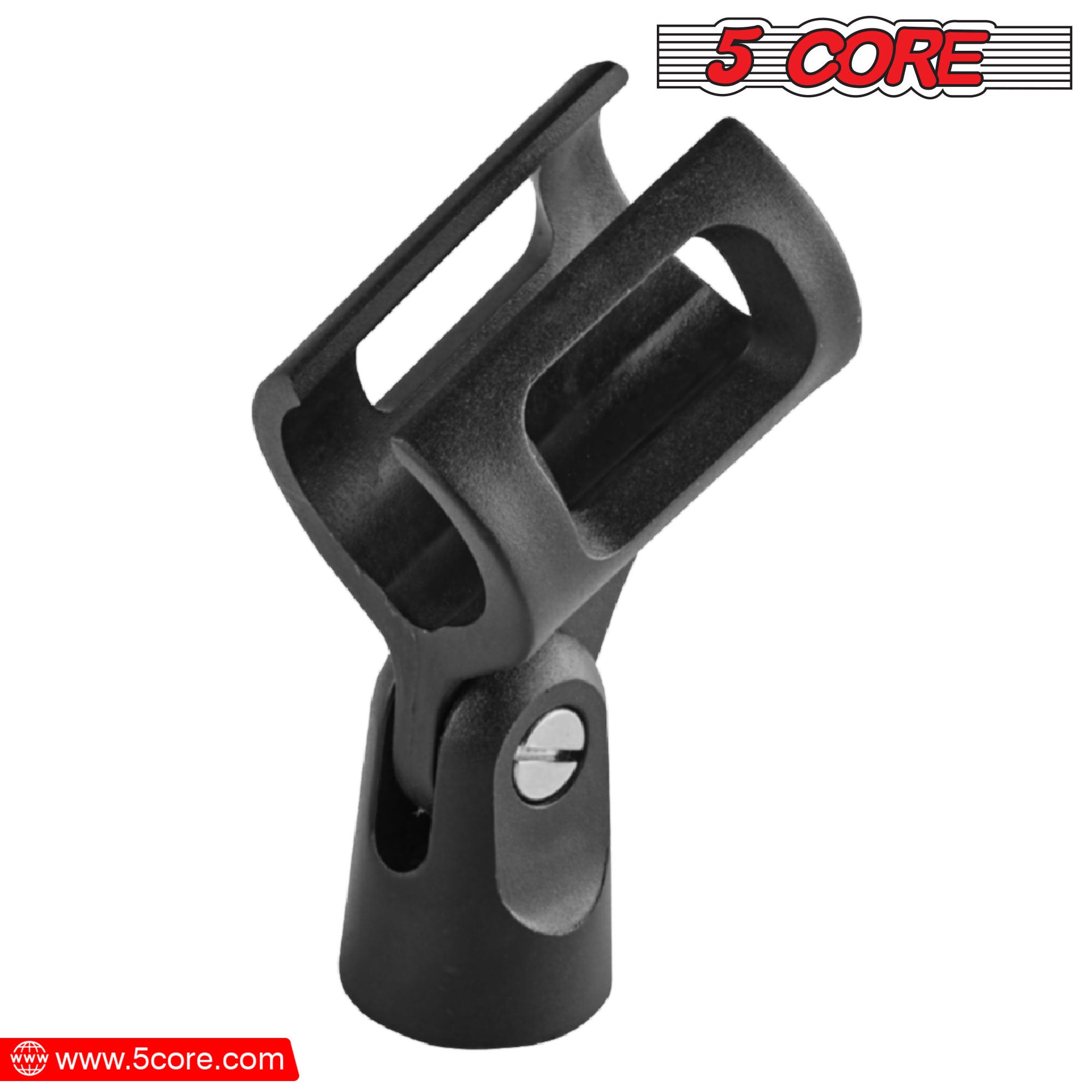 5 Core Mic Clips for Stands 2 Pieces Microphone Clip Holder Universal Adjustable with 5/8" Male to 3/8" Female Screw Adapter Suitable for Handheld Mic