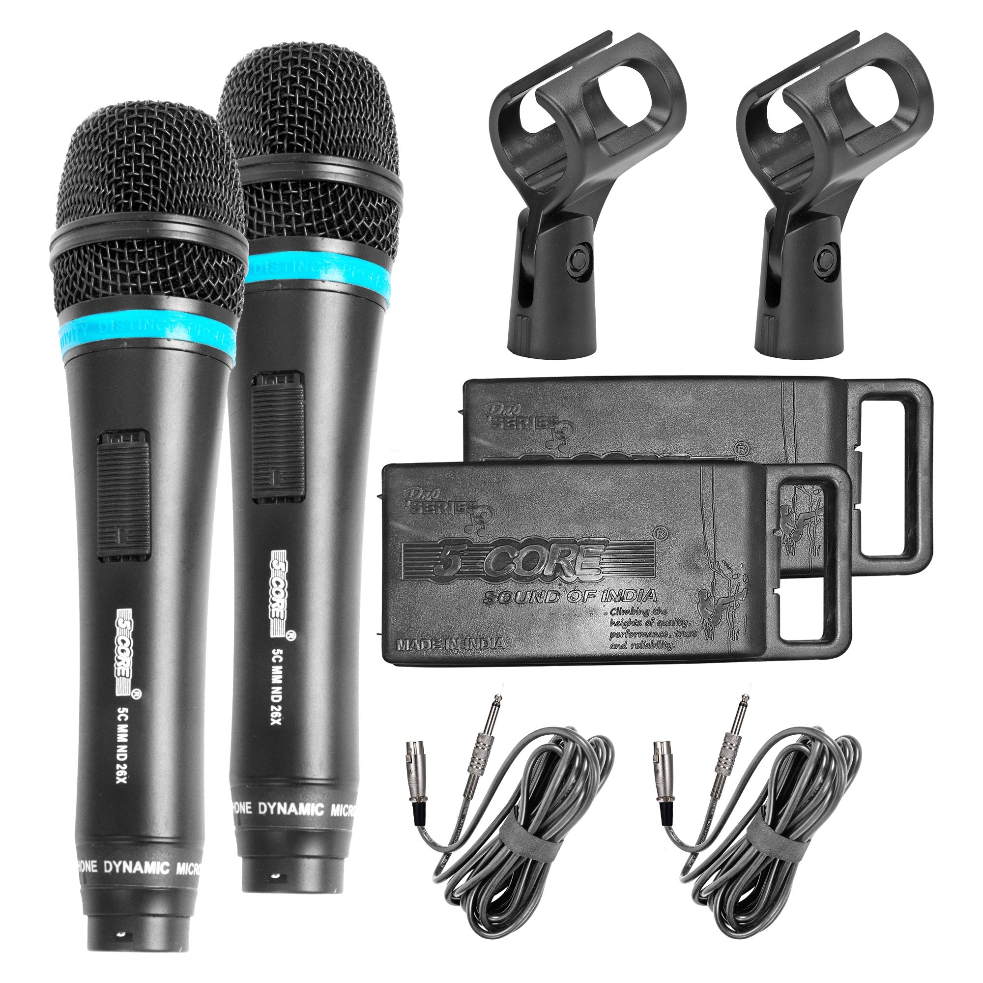 5 Core Handheld Wired Microphone Premium Dynamic Neodymium Unidirectional Mic W/Mesh Grille Metal Body ON/Off Switch 16ft Detachable Cable Suited for Singing, Speech, Karaoke with Clip + Bag- ND 26X