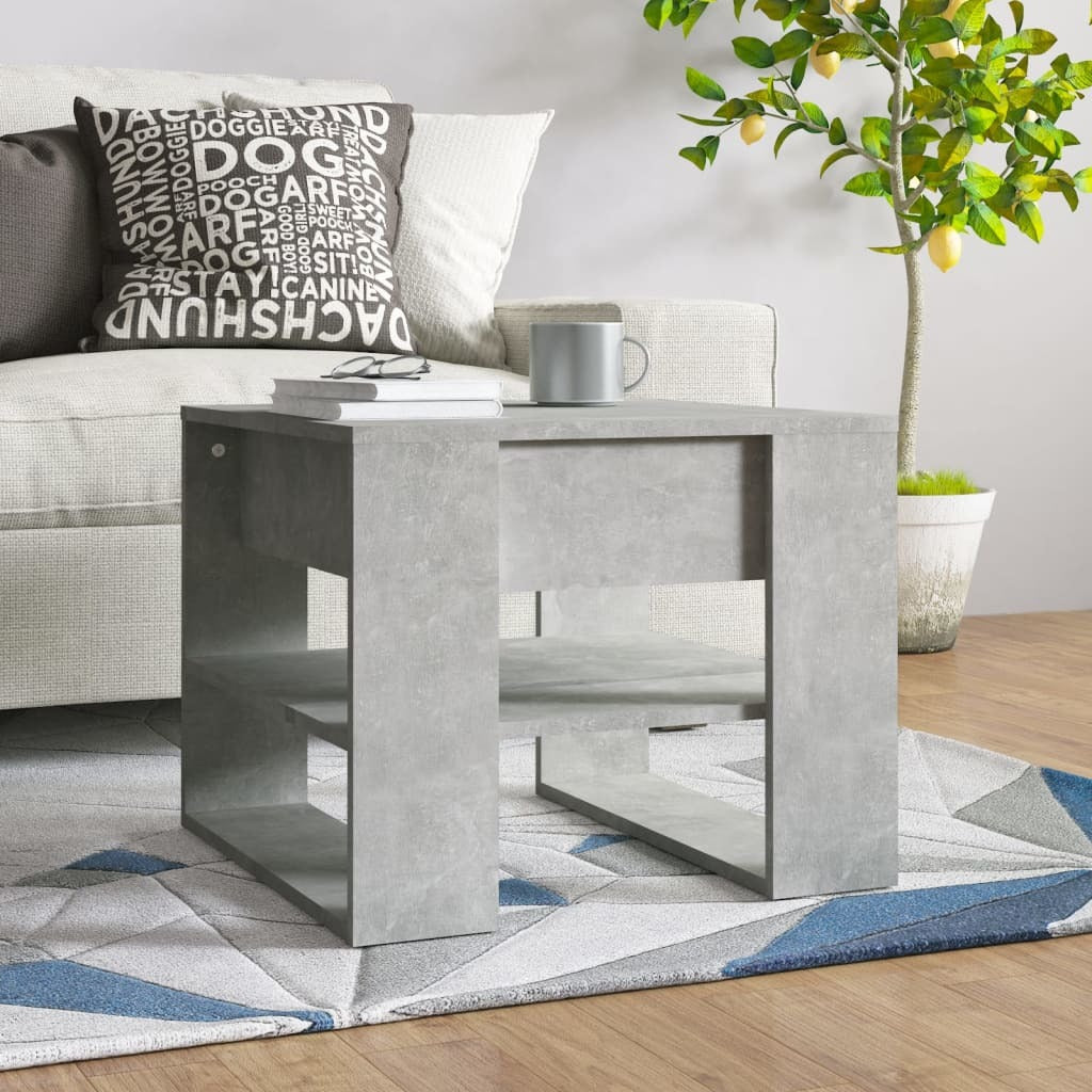 Coffee Table Concrete Gray 21.9"x21.7"x17.7" Engineered Wood