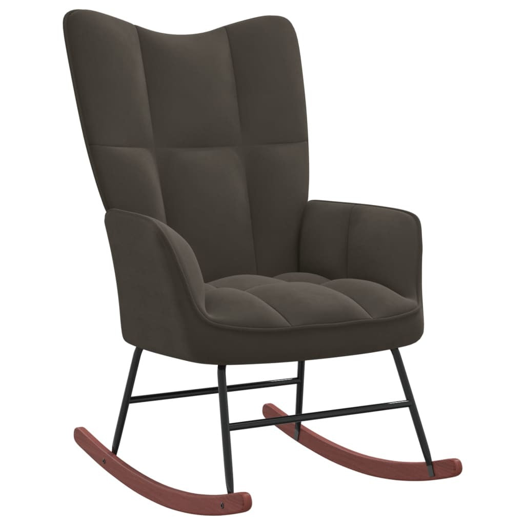 Rocking Chair Dark Gray Velvet