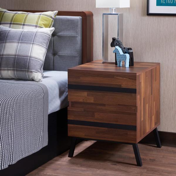 ACME Karine End Table in Walnut & Black 80622