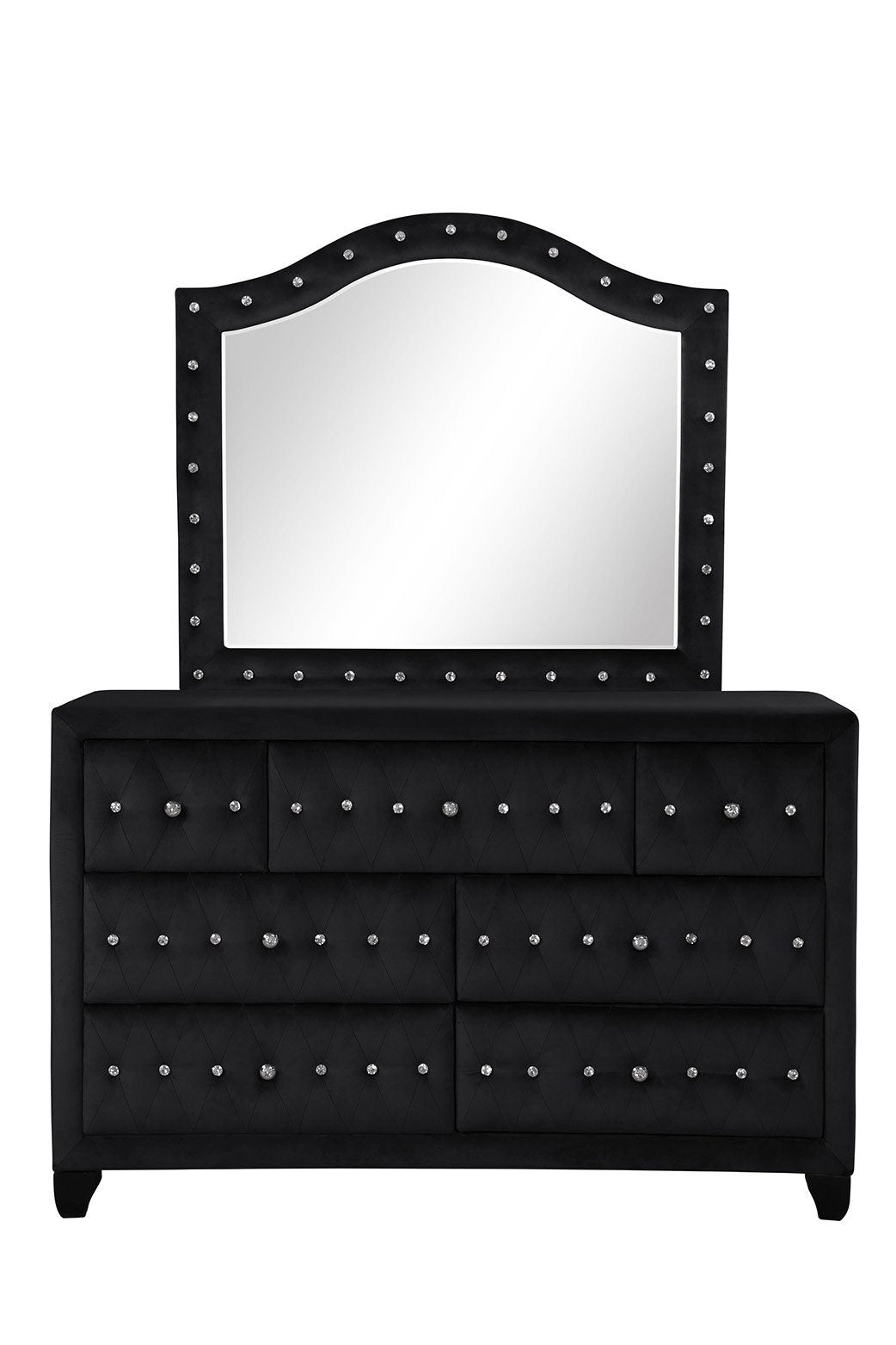 Sophia Mirror In Color Black Made With Wood