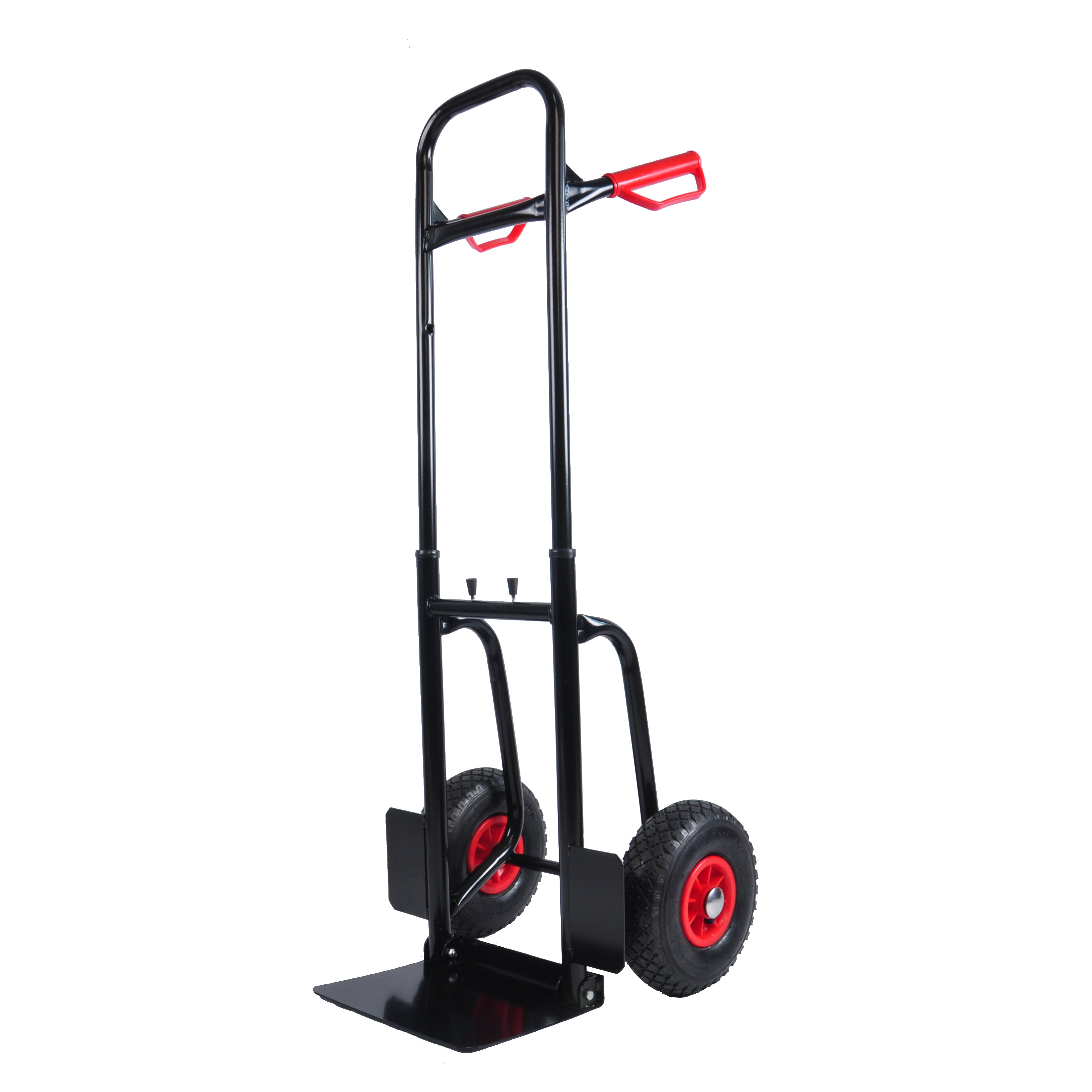 Heavy duty manual truck with double handles 330 lb steel trolley for moving heavy platform truck with 10 "rubber wheels for moving/warehouse/garden/gr