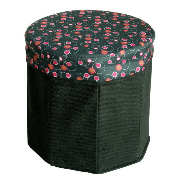 [Bubble - Black] Round Foldable Storage Ottoman / Storage Boxes / Storage Seat