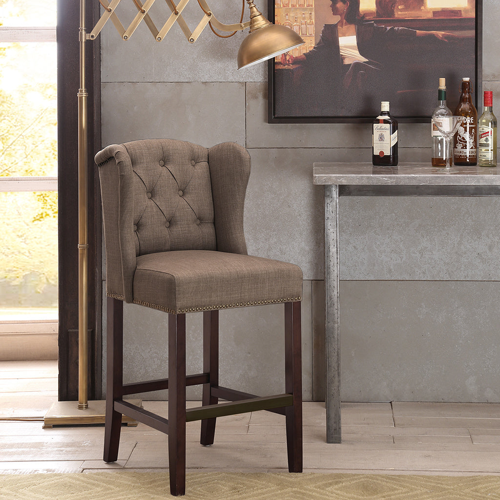 Tufted Wing Counter Stool