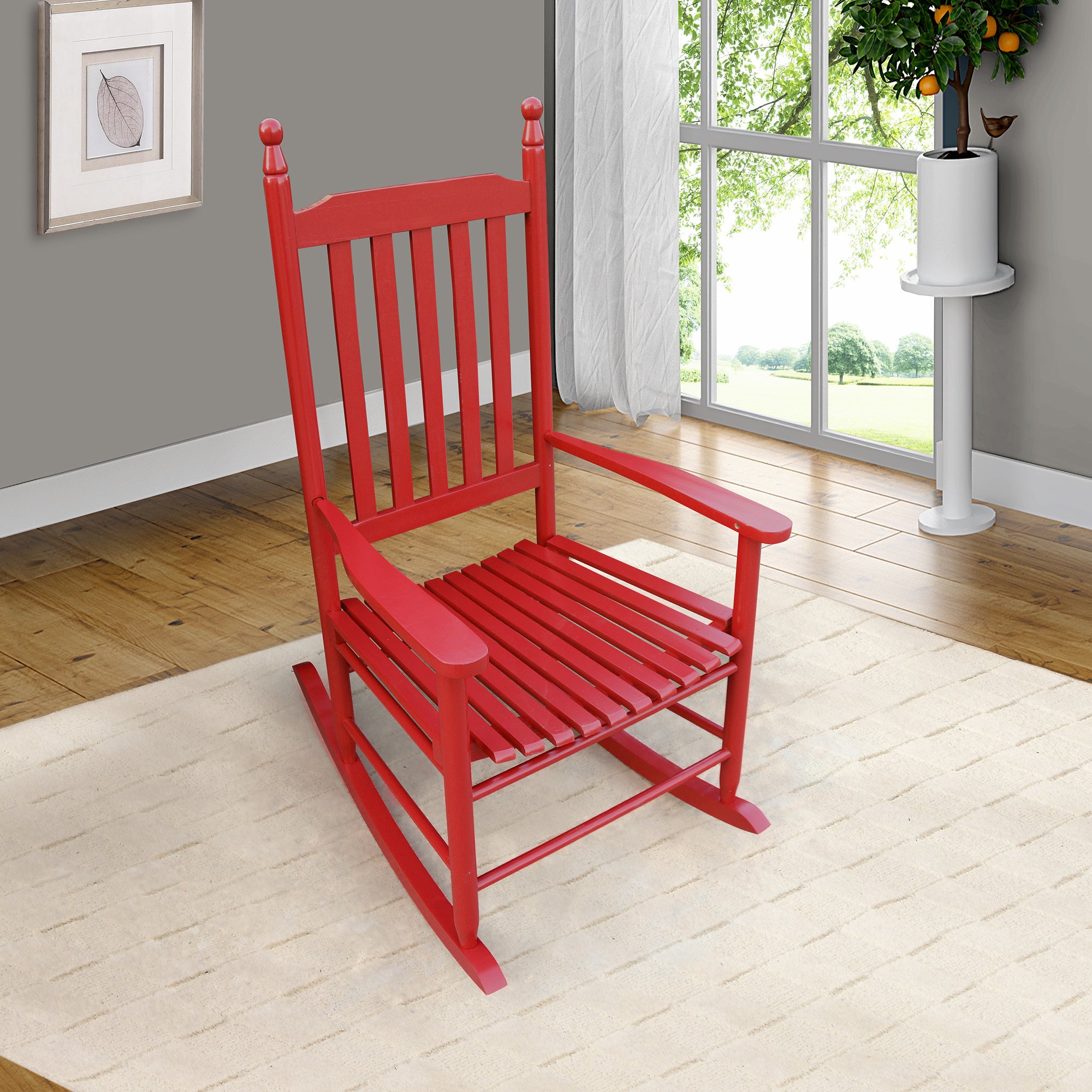 Wooden porch rocker chair Rose Red