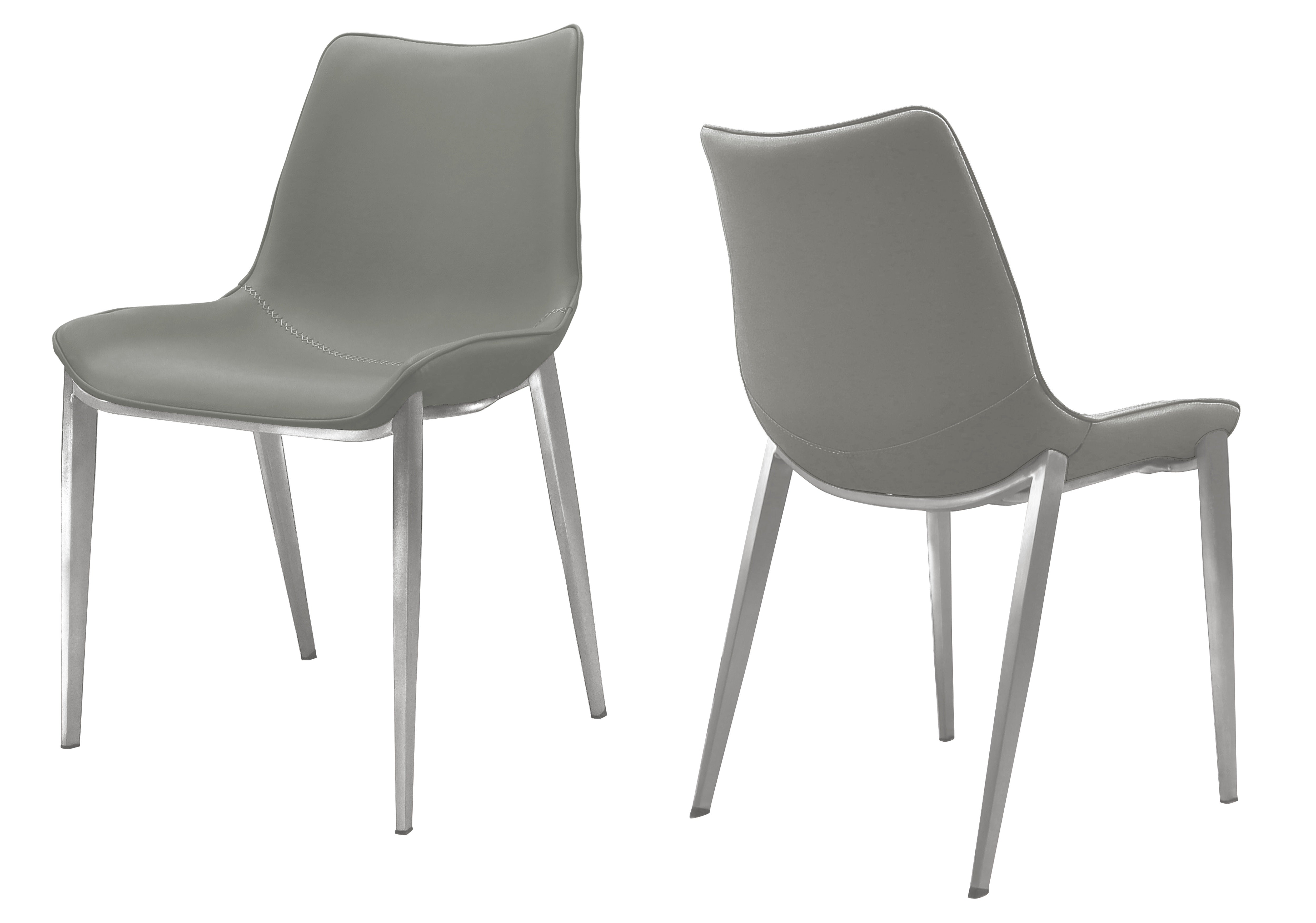 Modrest Frasier Modern Grey Eco-Leather Dining Chair (Set of 2)