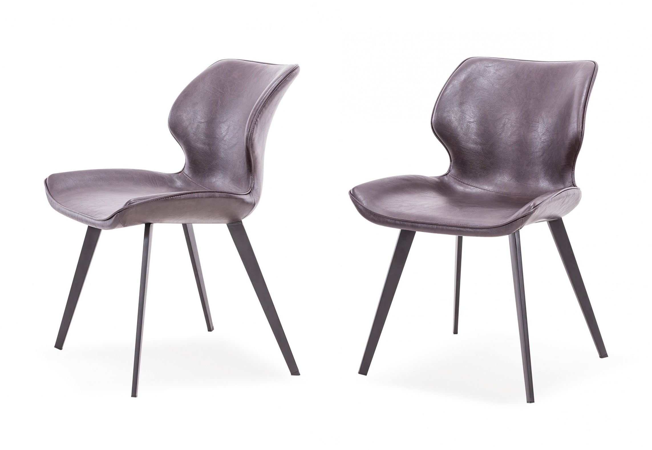 Modrest Moira Modern Dark Brown Eco-Leather Dining Chair (Set of 2)