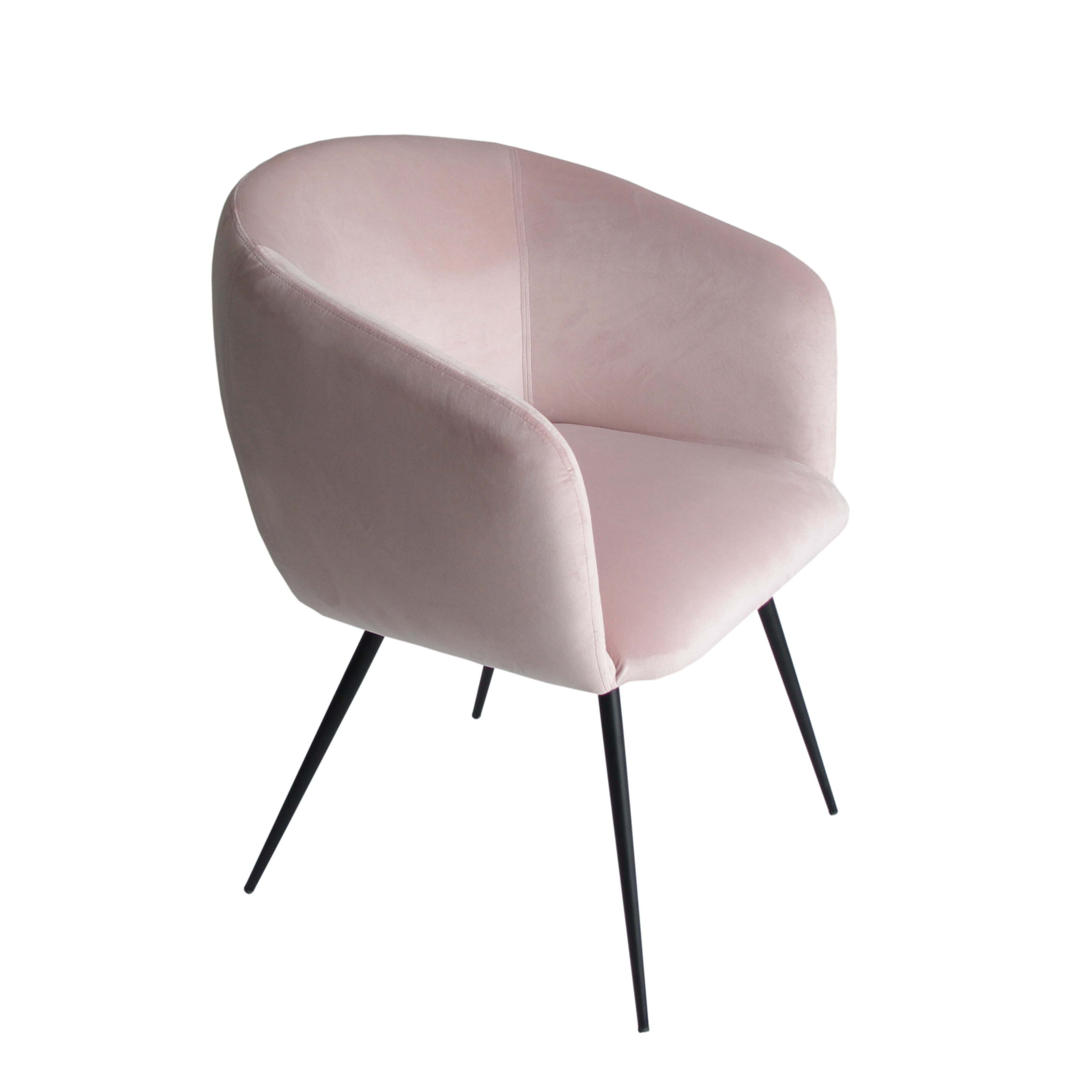 Modrest Luzerne Modern Pink Velvet Dining Chair