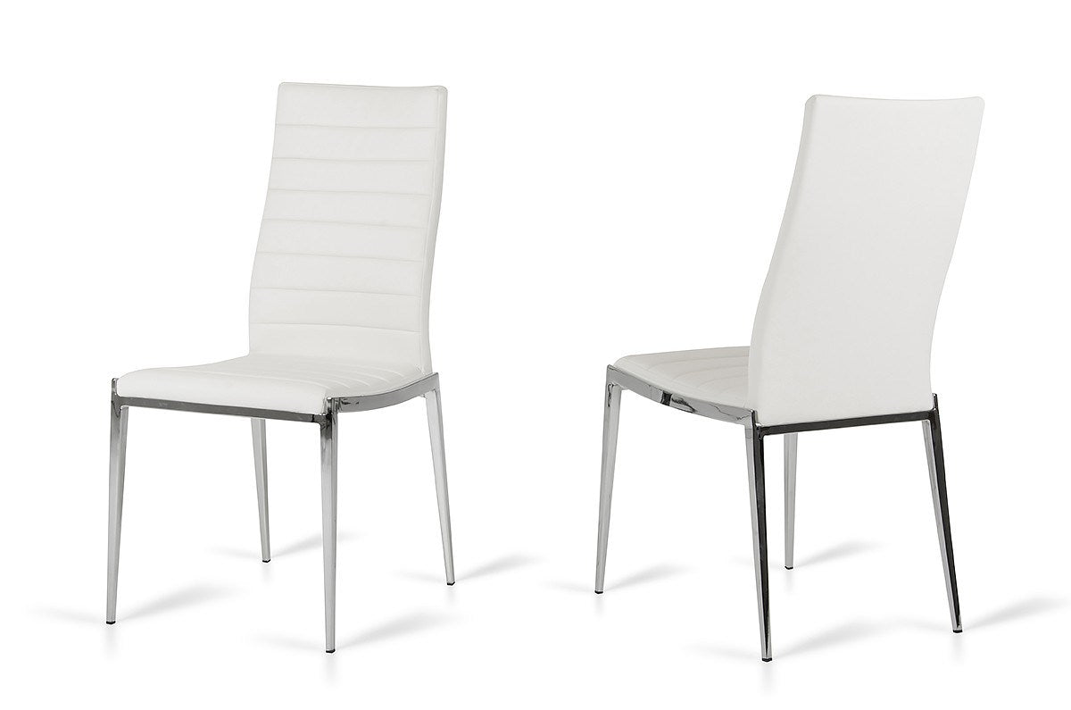 Libby - Modern White Leatherette Dining Chair (Set of 2)