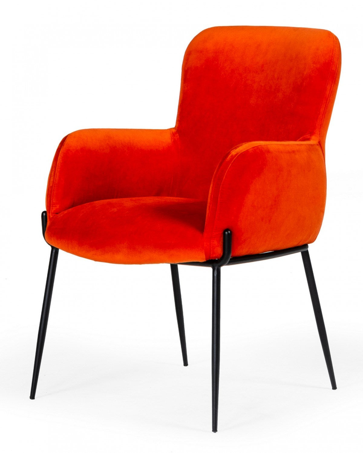 Modrest Frisco Mid-Century Orange Velvet dining Chair