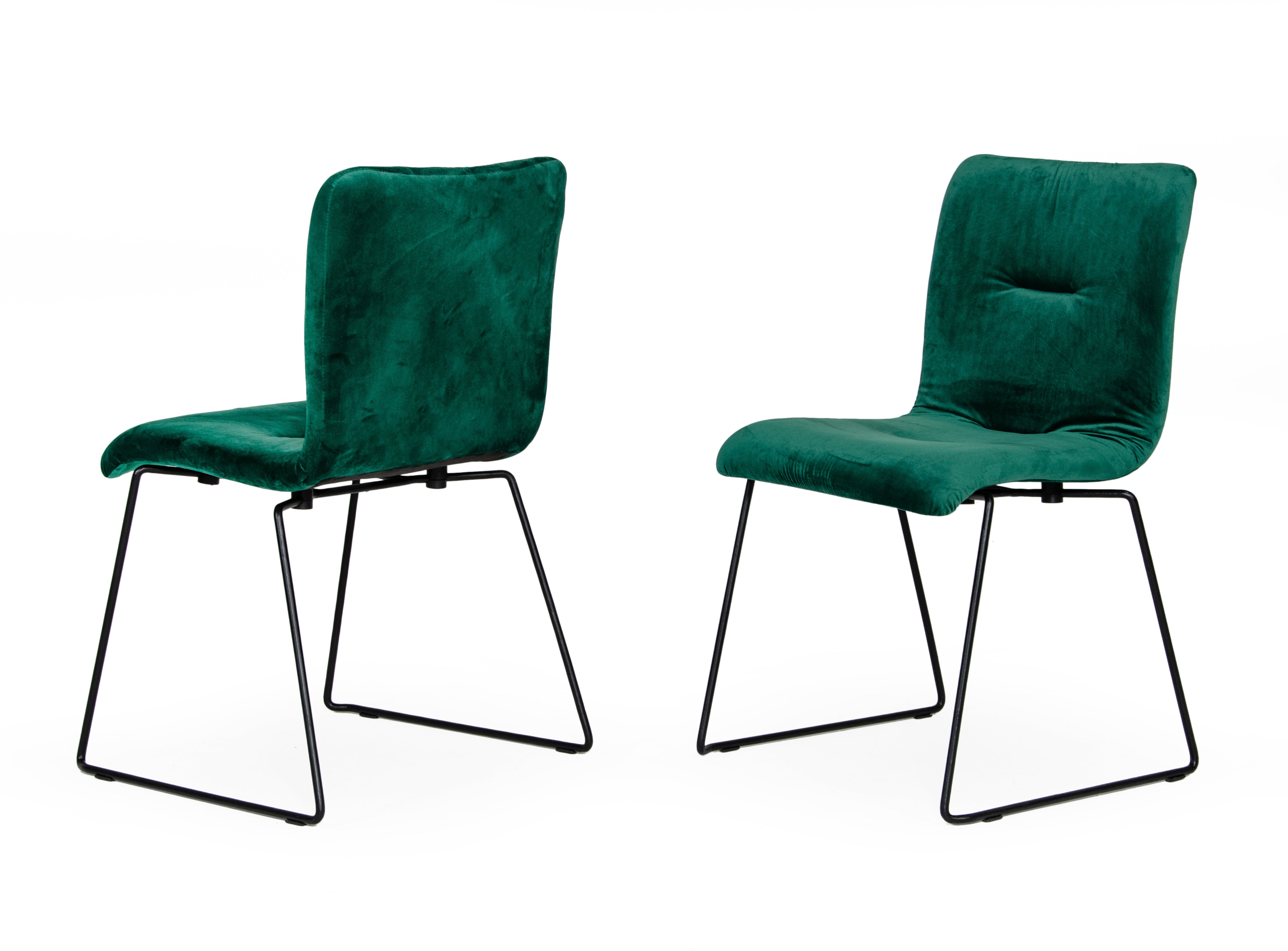 Modrest Yannis Modern Green Fabric Dining Chair (Set of 2)