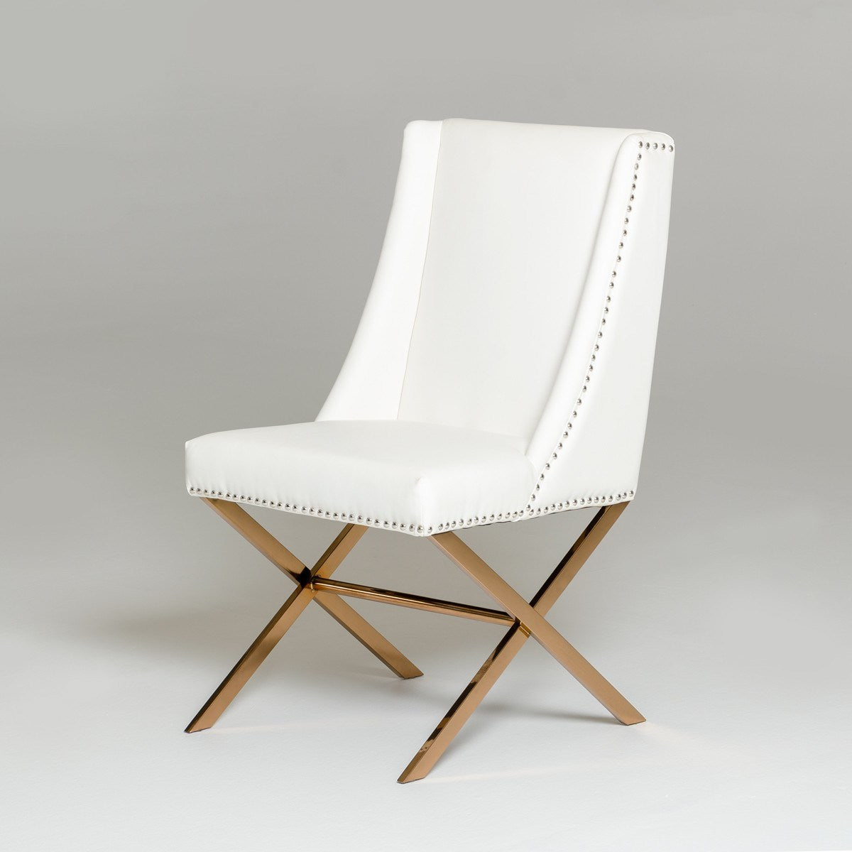 Modrest Alexia White & Rosegold Dining Chair