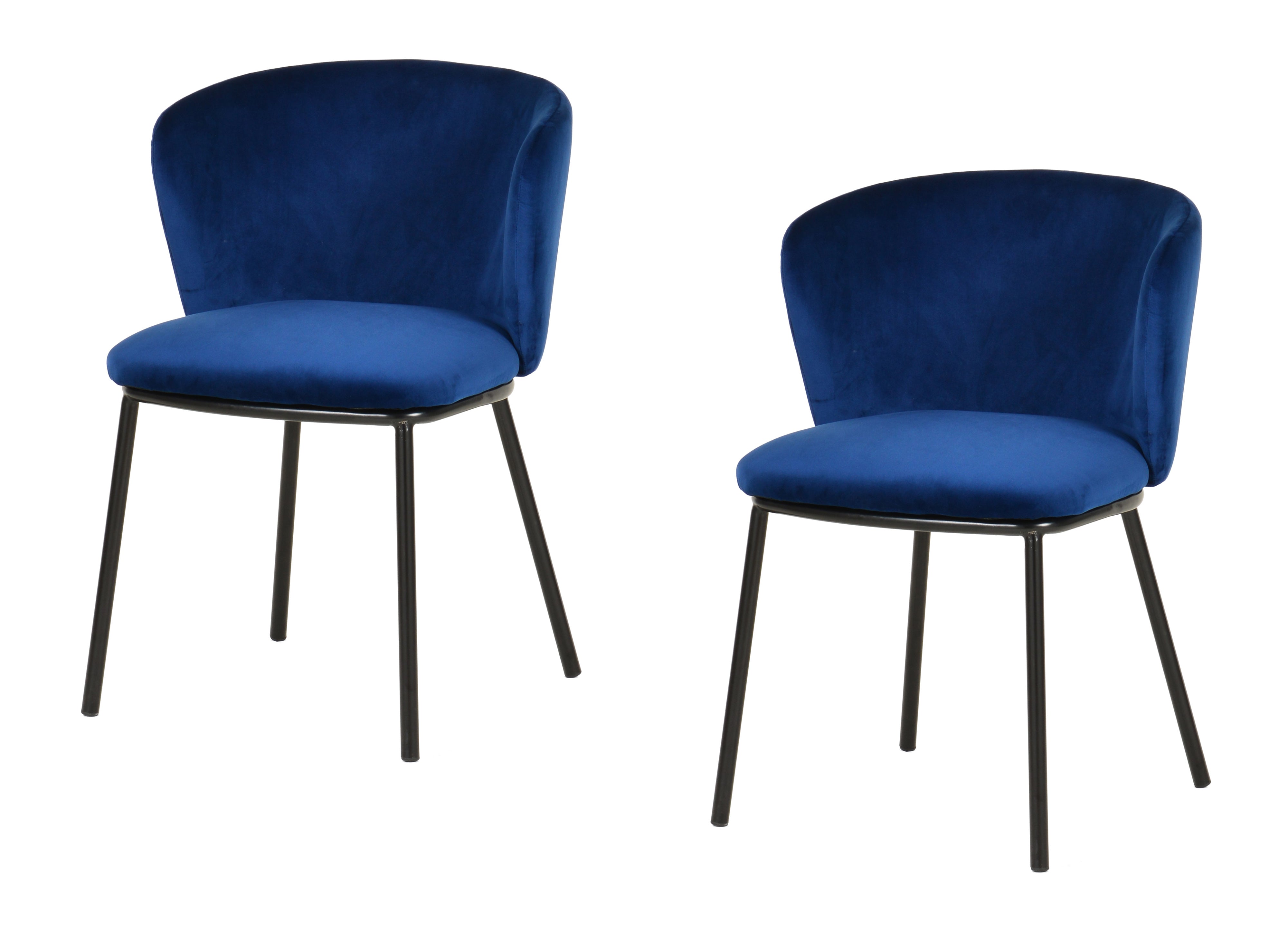 Bessie Modern Blue Velvet Dining Chair (Set of 2)