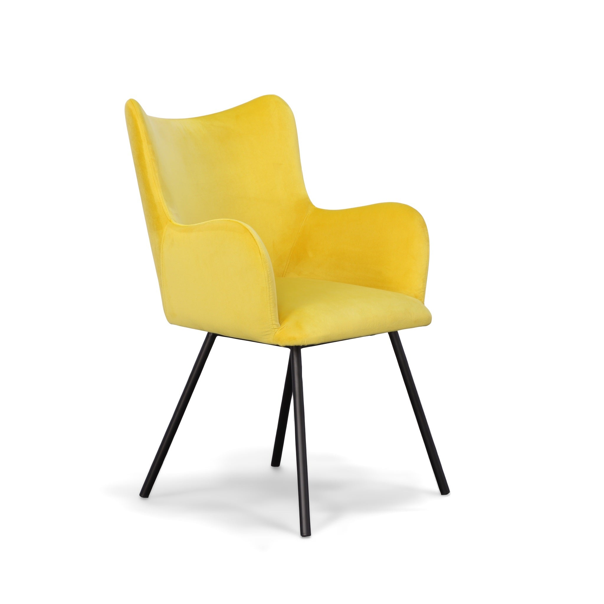 Modrest Barrett Modern Yellow Velvet Dining Chair