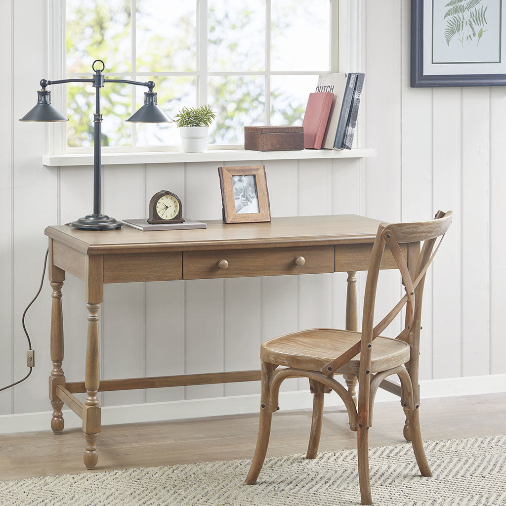 Solid Wood Desk with 1 Drawer and turned legs