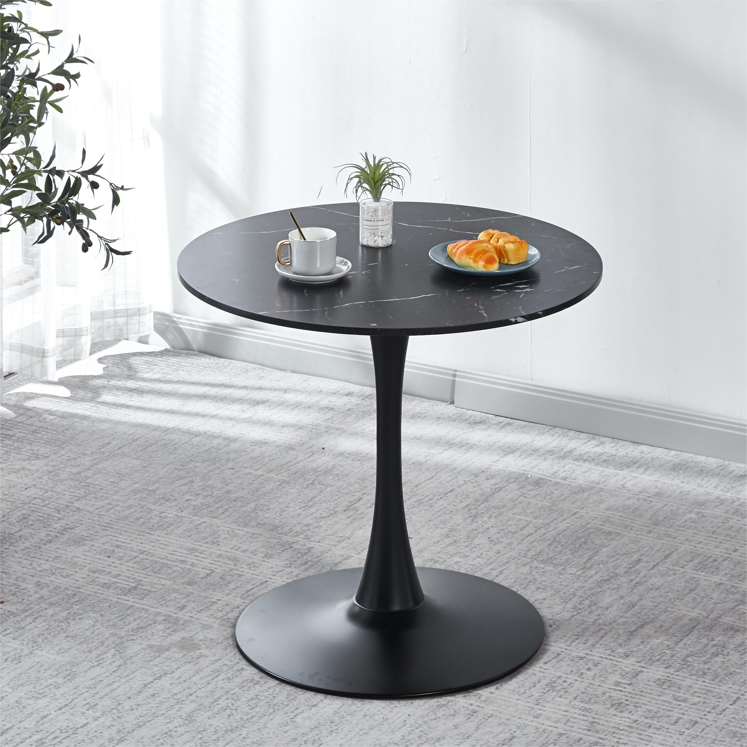 Tulip Special Dining Table,BLACK marble color top,MDF Dining Table , Kitchen Table,exective desk