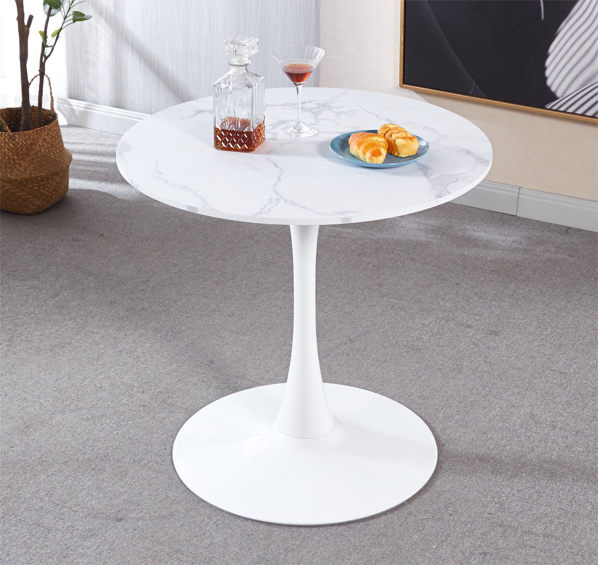 Tulip Special Dining Table,white marble color top,MDF Dining Table , Kitchen Table,exective desk