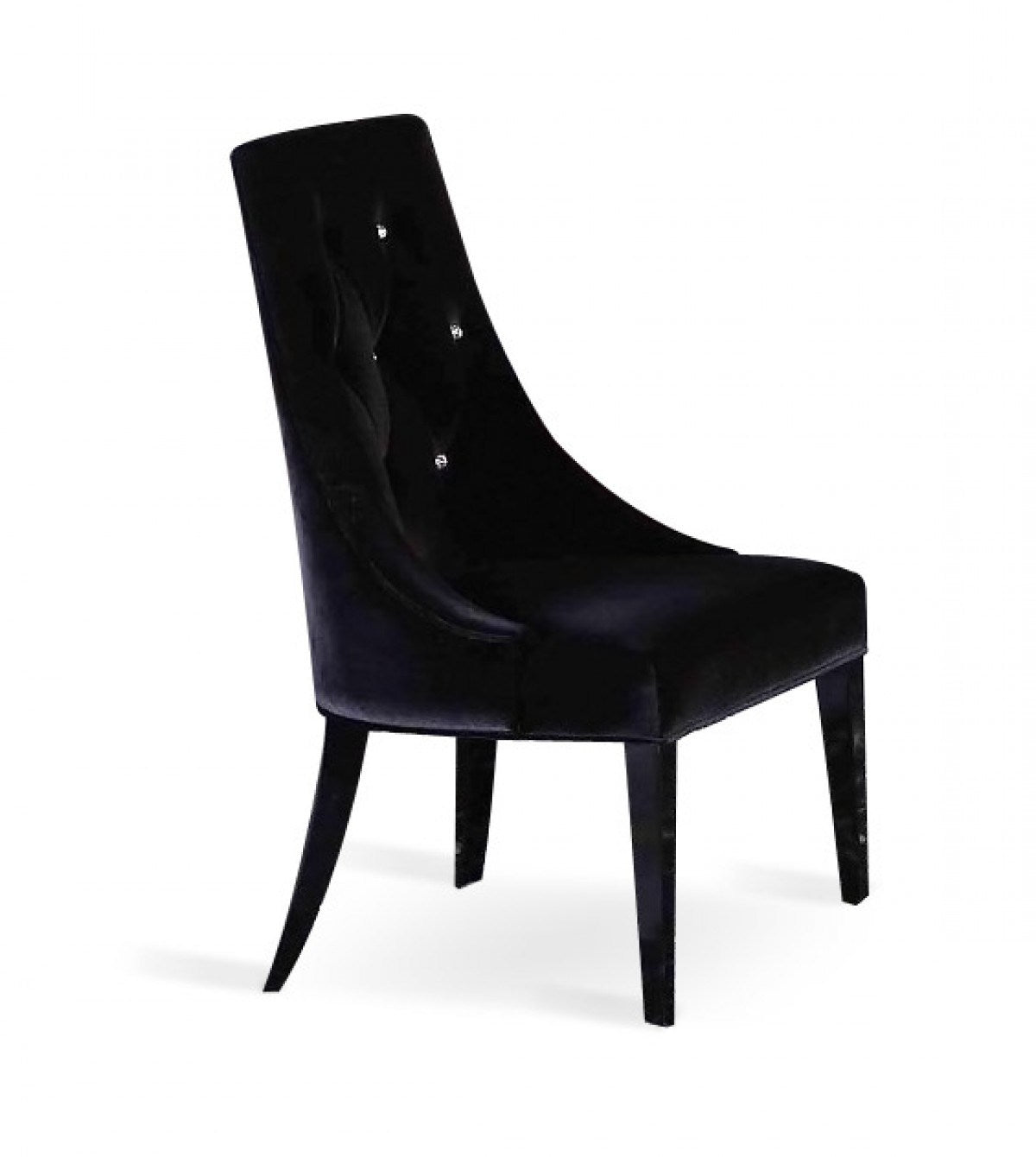 A&X Charlotte Black Velour Dining Chair (Set of 2)