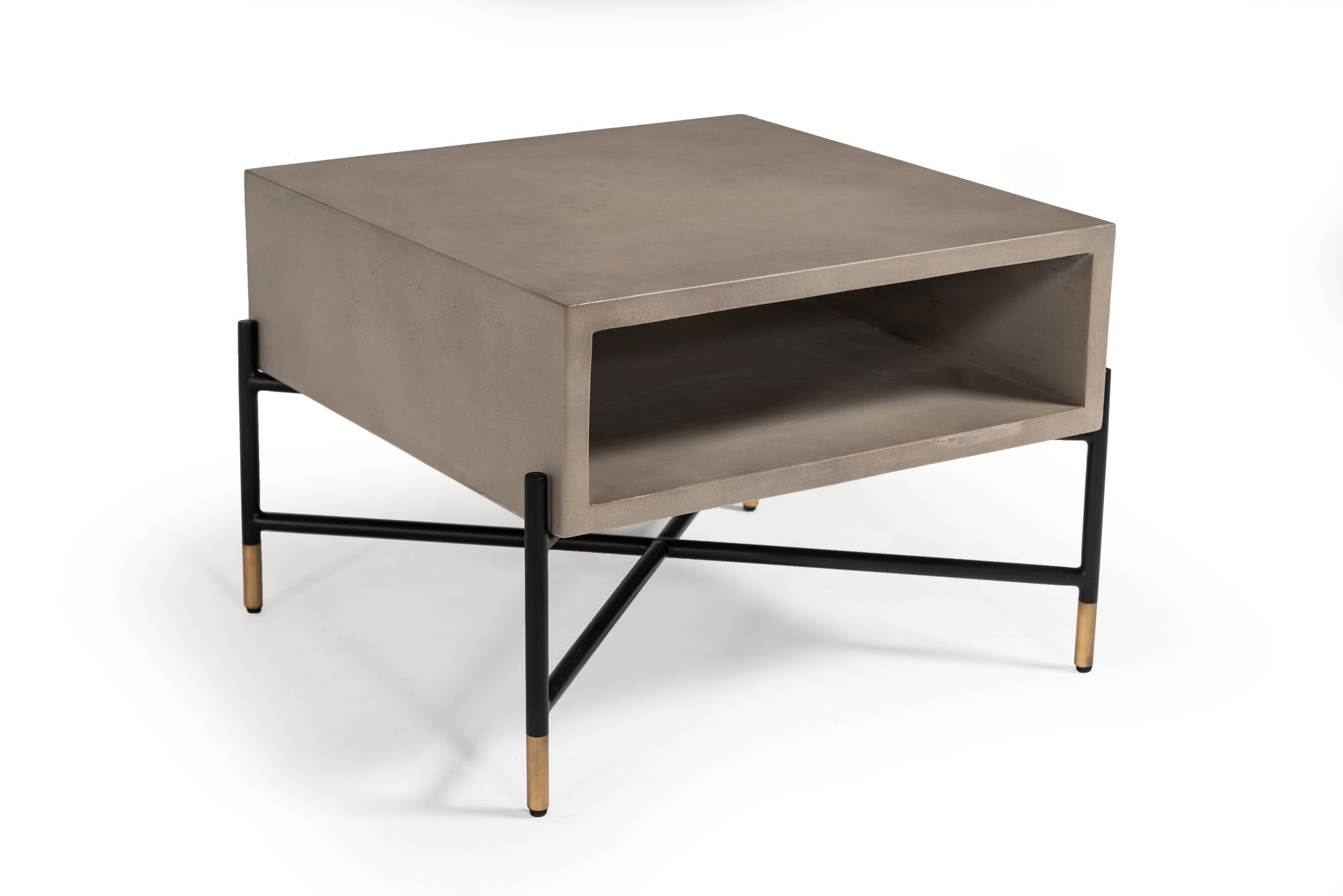 Walker Modern Concrete & Metal Coffee Table