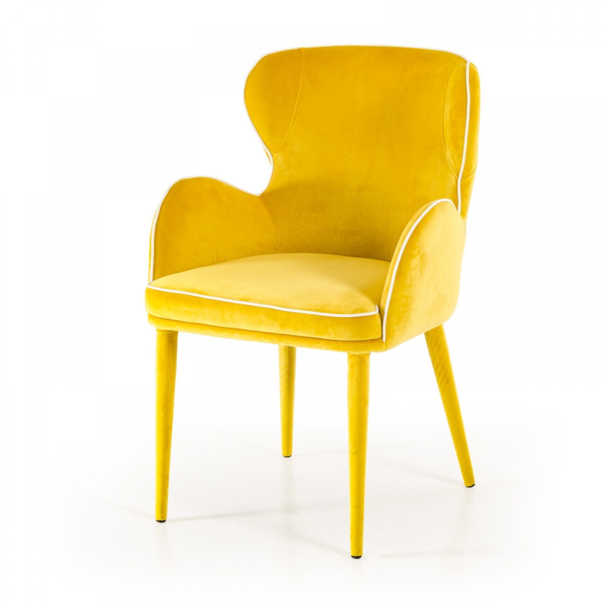 Modrest Tigard Yellow Fabric Dining Chair