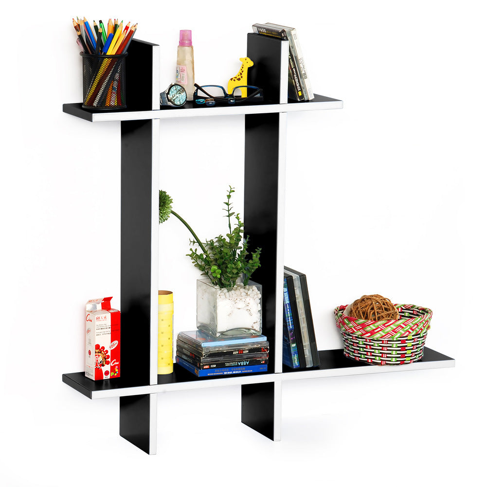 Trista - [Dark Night-B] Leather Cross Type Shelve / Book Shelve / Floating Shelve (4 pcs)