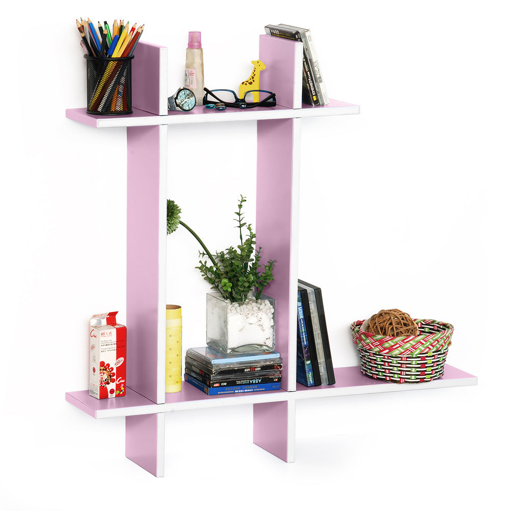 Trista - [Pale Pink-B] Leather Cross Type Shelve / Book Shelve / Floating Shelve (4 pcs)