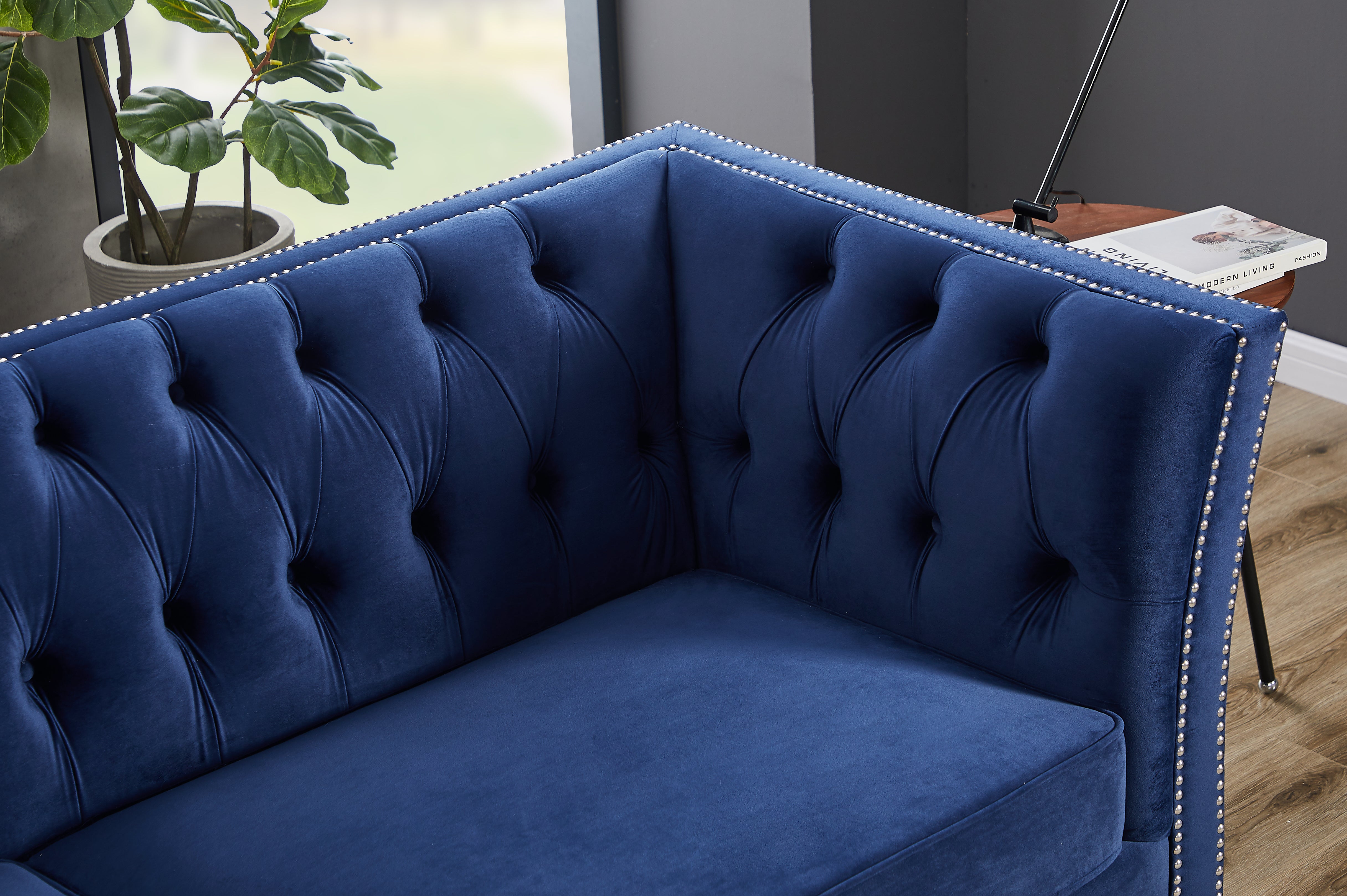 L8085 three-seater sofa Navy Blue