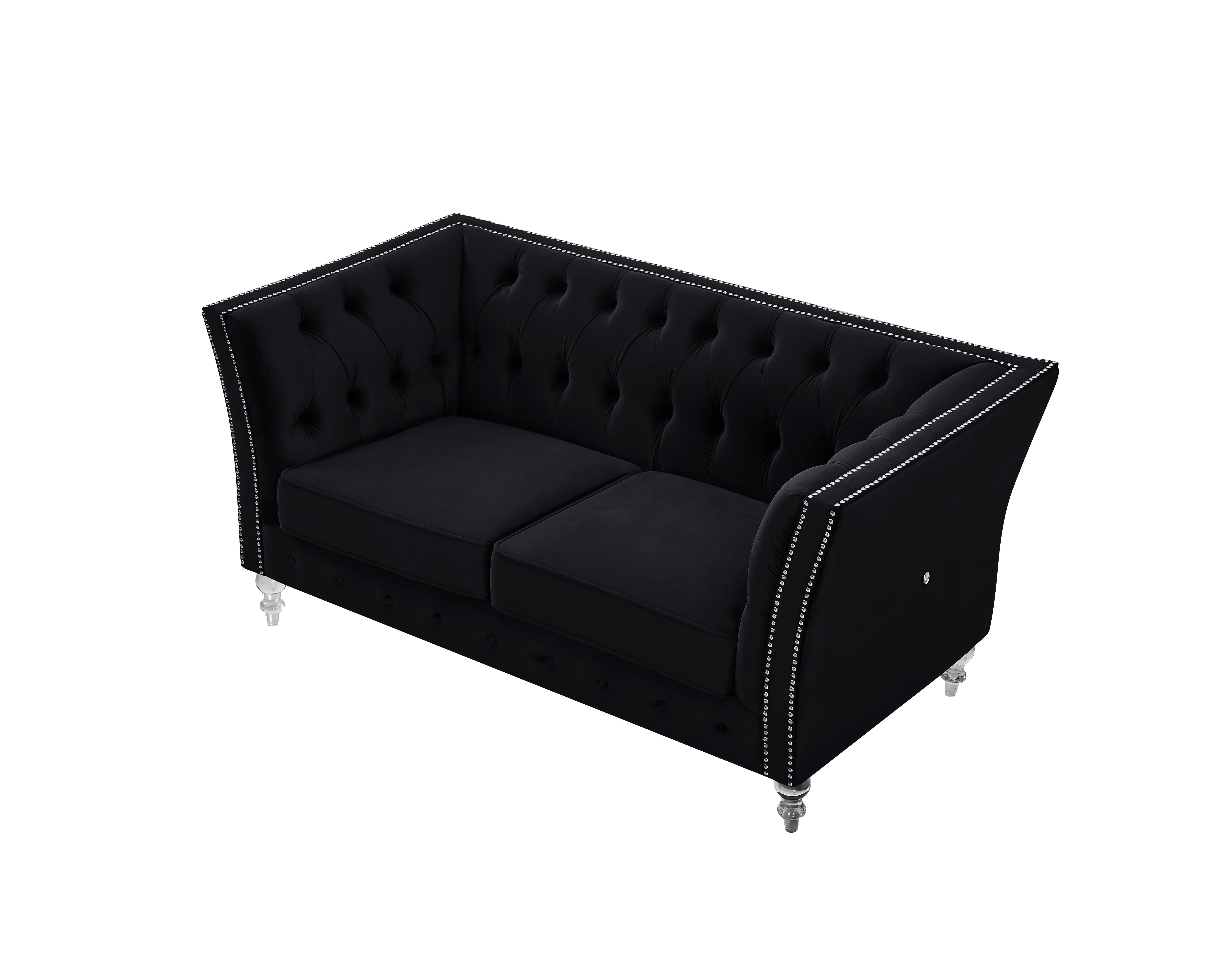 L8085B Two-seat sofa black