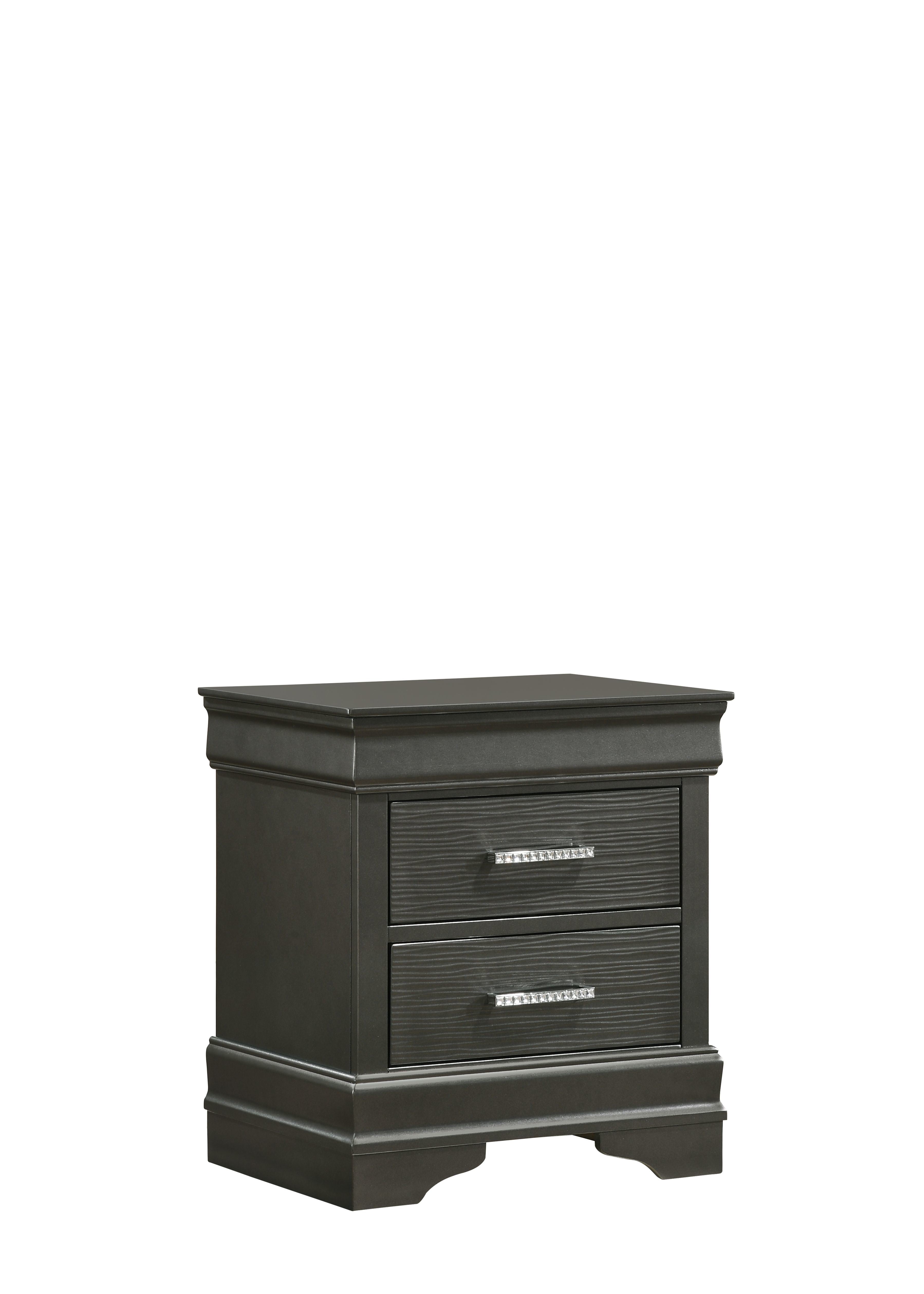 Brooklyn Modern Style Nightstand made with Wood in Gray