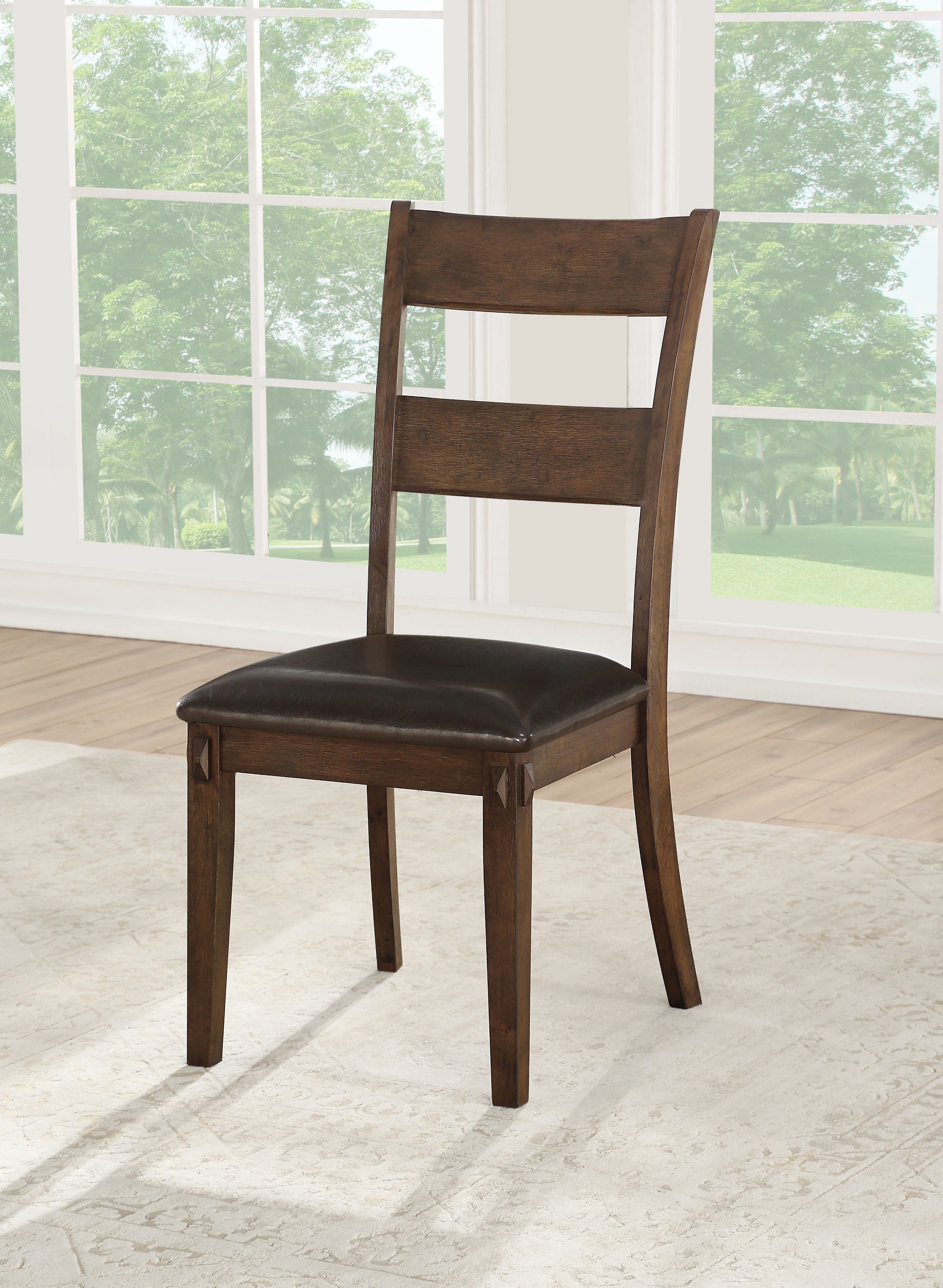 ACME Nabirye Side Chair (Set-2) in PU & Dark Oak 73162