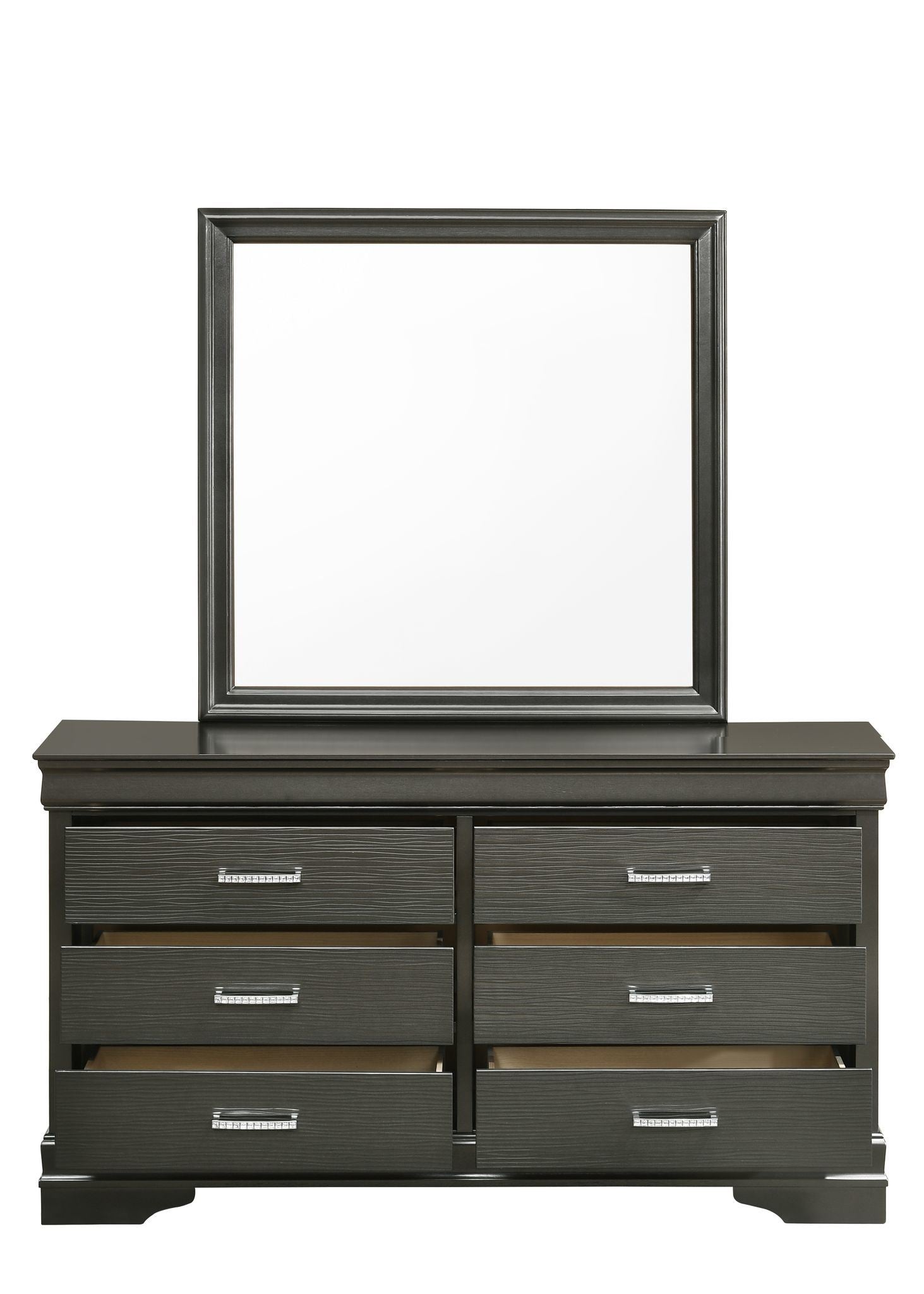 Modern Brooklyn 6 Drawer Dresser made with Wood in Gray