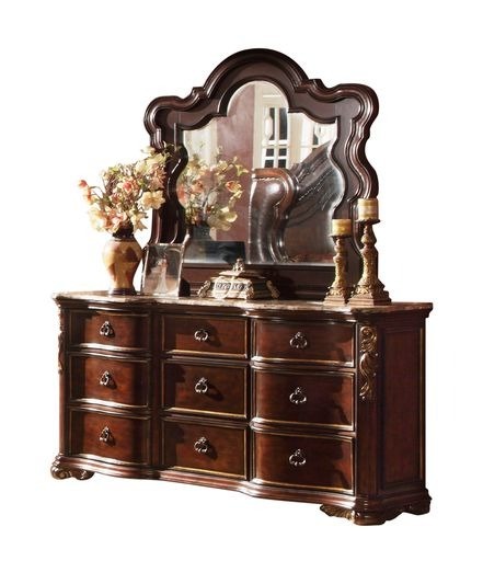 Bella Traditional style Dresser made with wood in Dark Walnut