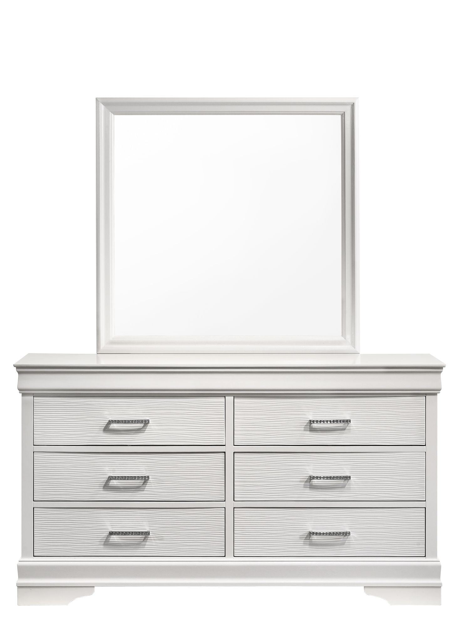 Modern Brooklyn 6 Drawer Dresser made with Wood in White