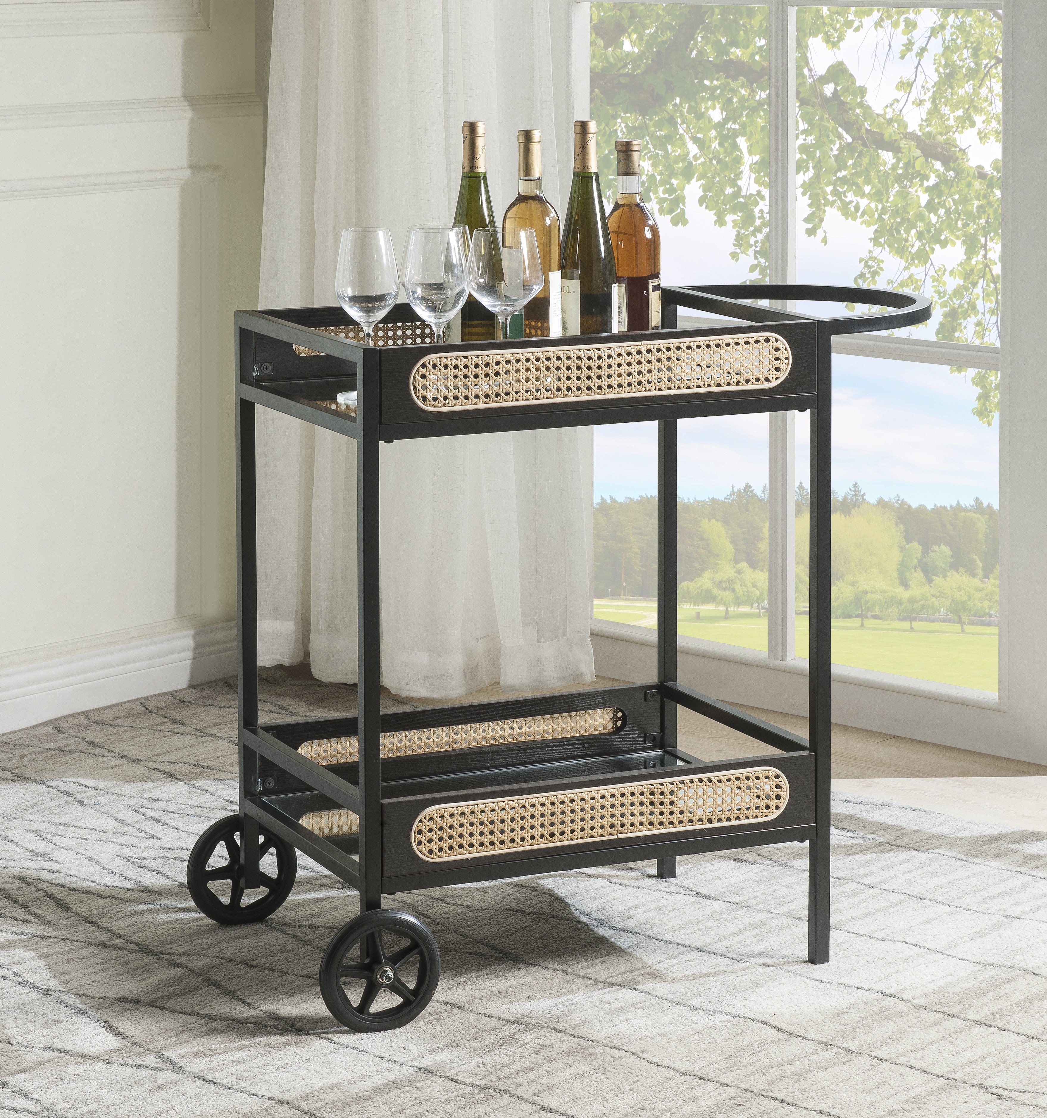 ACME Colson Serving Cart, Black Finish AC01082