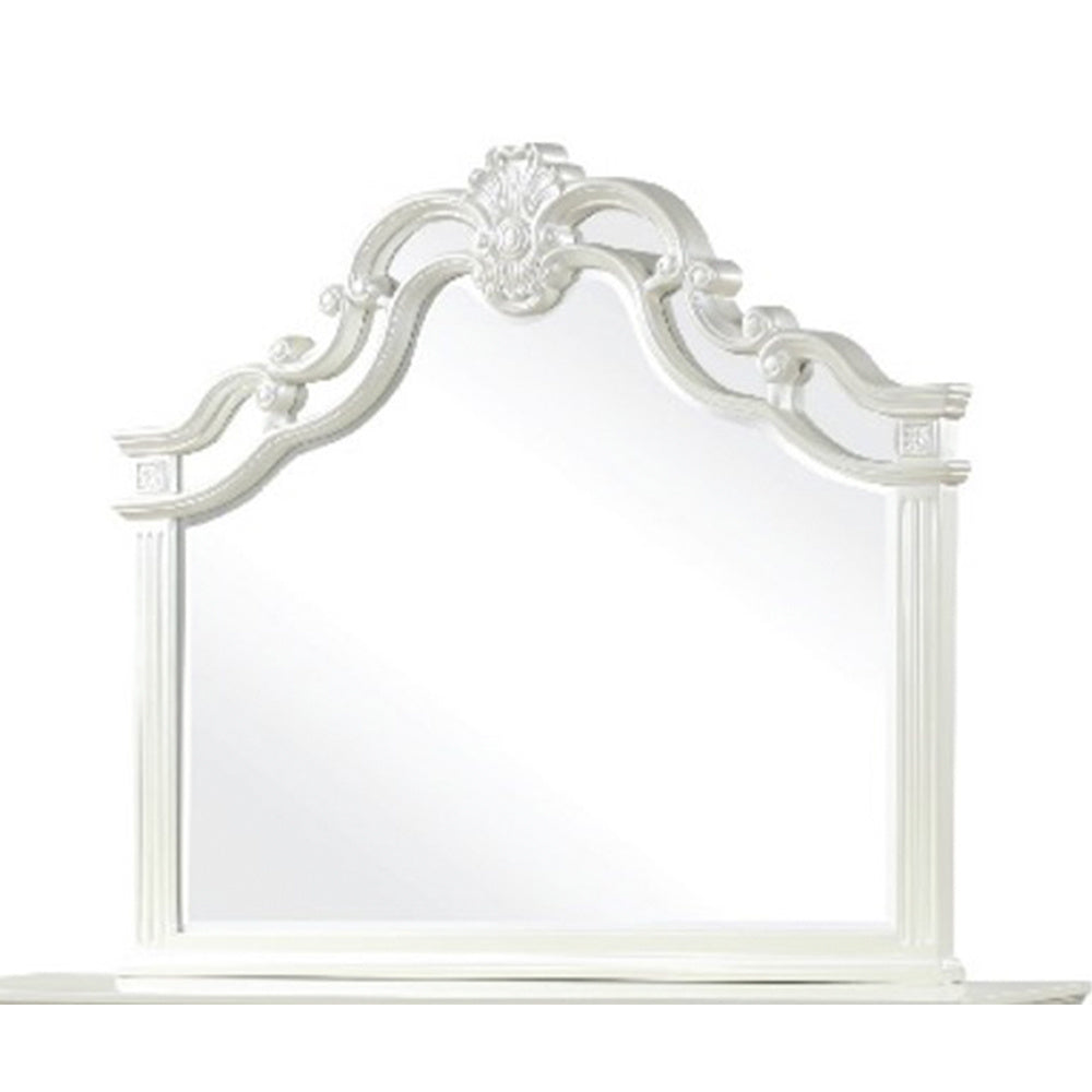 Milan Mirror Framed Mirror made with Wood in White