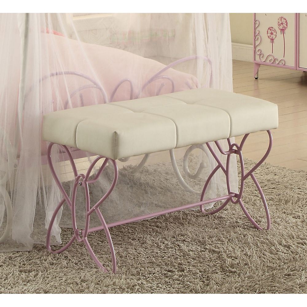 ACME Priya II Bench in White & Light Purple 30542