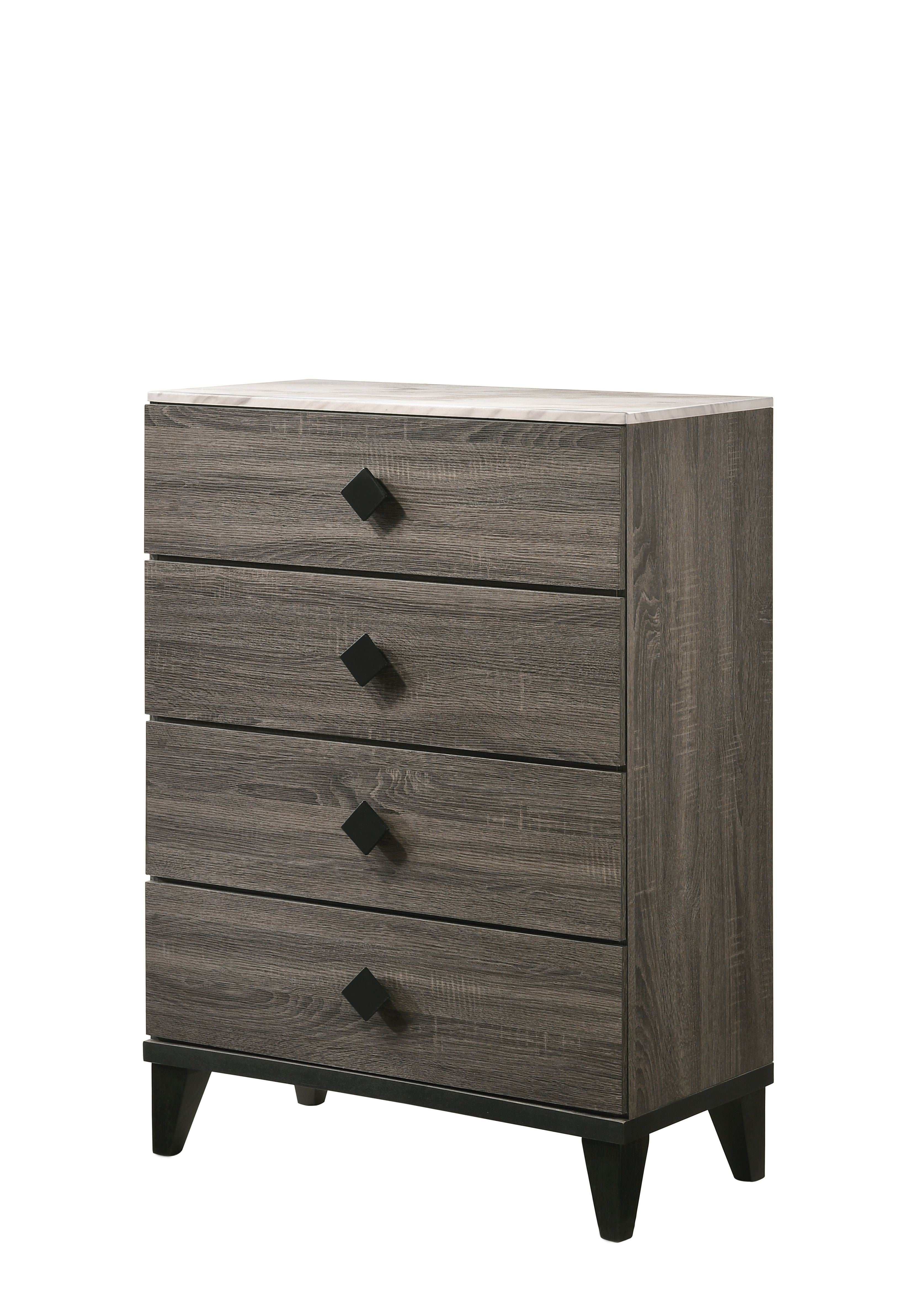 ACME Avantika Chest, Faux Marble & Rustic Gray Oak 27676