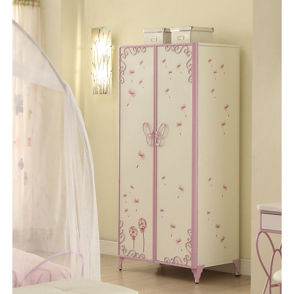 ACME Priya II Armoire in White & Light Purple 30540