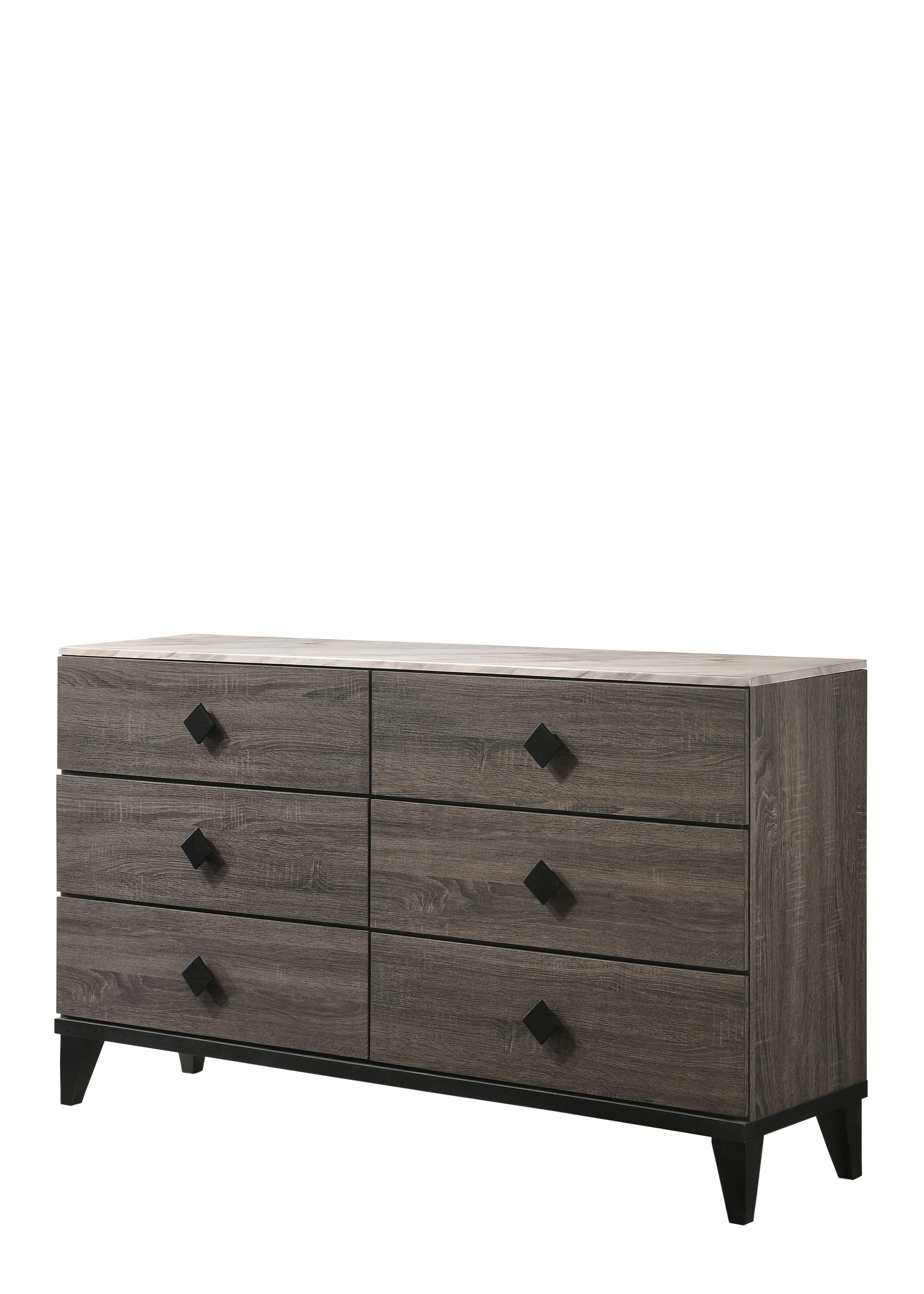 ACME Avantika Dresser, Faux Marble & Rustic Gray Oak 27675