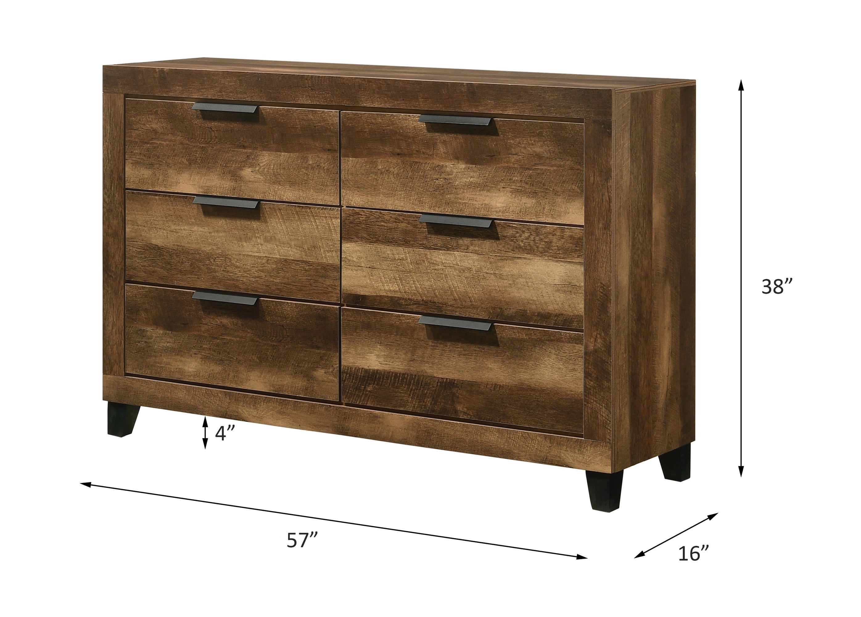 ACME Morales Dresser, Rustic Oak Finish 28595